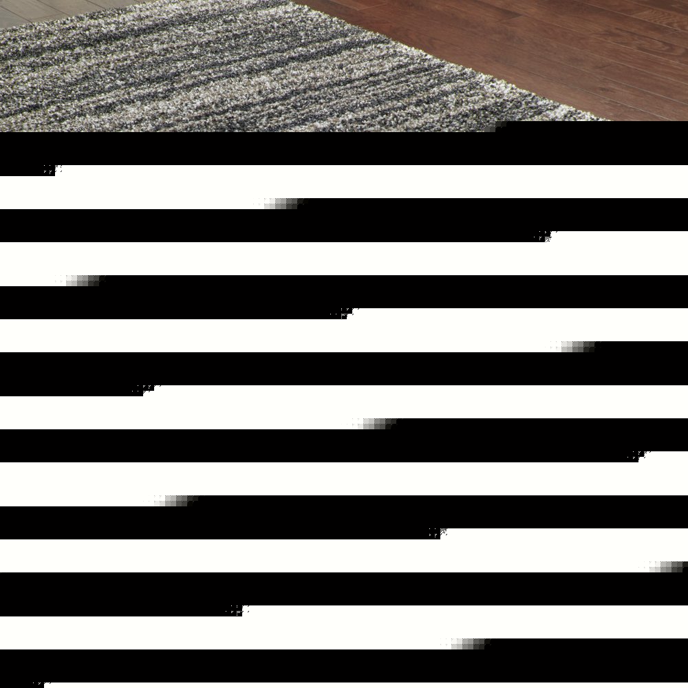 2' X 3' Charcoal Silver And Grey Geometric Shag Power Loom Stain Resistant Area Rug