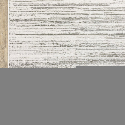 3' X 5' White And Grey Abstract Power Loom Stain Resistant Area Rug