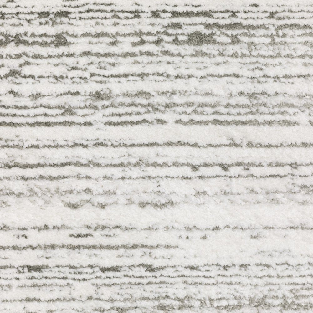 10' X 13' White And Gray Abstract Distressed Area Rug