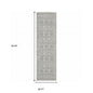 2' X 8' Grey And White Floral Power Loom Stain Resistant Runner Rug