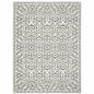 8' X 11' Gray And White Floral Distressed Area Rug
