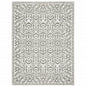 10' X 13' Grey And White Floral Power Loom Stain Resistant Area Rug