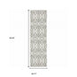 2' X 8' White And Grey Geometric Power Loom Stain Resistant Runner Rug