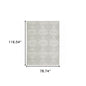 7' X 10' Gray And White Geometric Distressed Area Rug