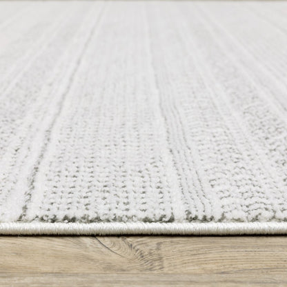 10' X 13' White And Gray Geometric Distressed Area Rug