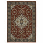 8' X 11' Red And Blue Oriental Area Rug With Fringe