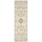 2' X 8' Ivory Beige Gold And Muted Grey Oriental Tufted Handmade Stain Resistant Runner Rug