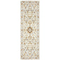 2' X 8' Ivory Beige Gold And Muted Grey Oriental Tufted Handmade Stain Resistant Runner Rug