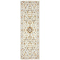 2' X 8' Ivory Beige Gold And Muted Grey Oriental Tufted Handmade Stain Resistant Runner Rug