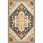 10' X 13' Navy Rust Blue Ivory And Gold Oriental Tufted Handmade Stain Resistant Area Rug