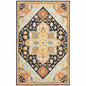 8' X 10' Navy Rust Blue Ivory And Gold Oriental Tufted Handmade Stain Resistant Area Rug