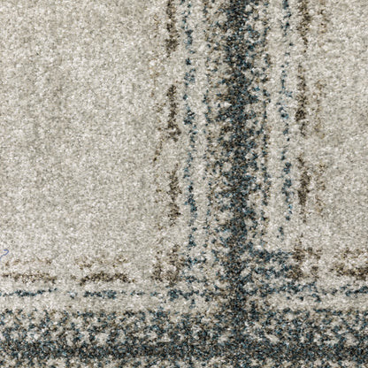 7' X 10' Gray Geometric Power Loom Area Rug