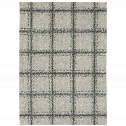 8' X 11' Gray Geometric Power Loom Area Rug