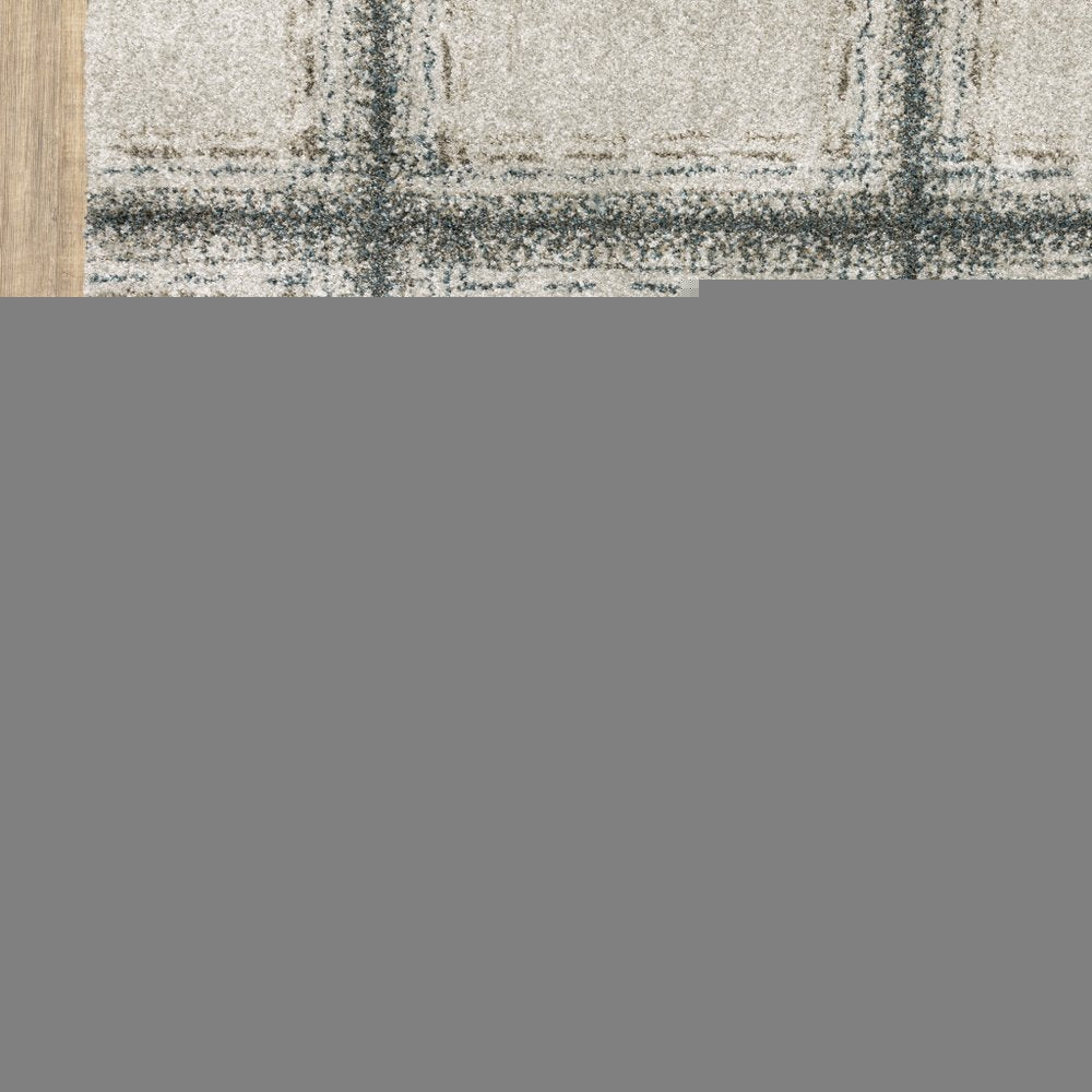 8' X 11' Gray Geometric Power Loom Area Rug