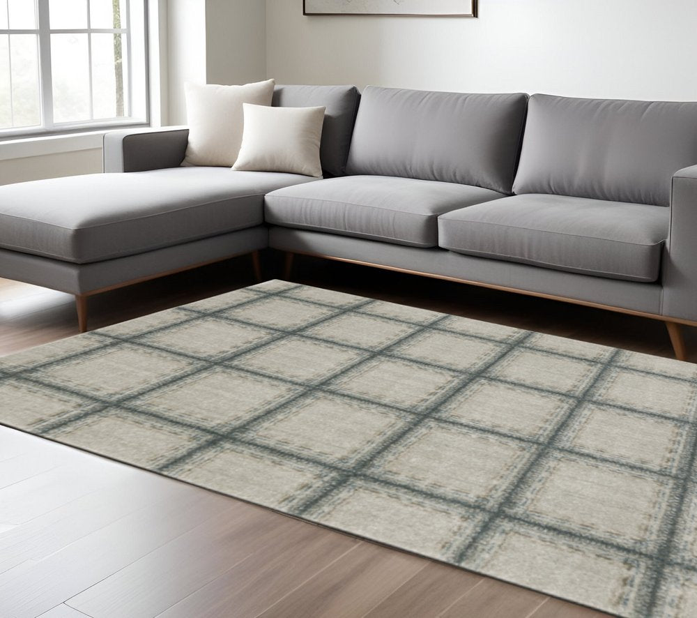 10' X 13' Gray Geometric Power Loom Area Rug