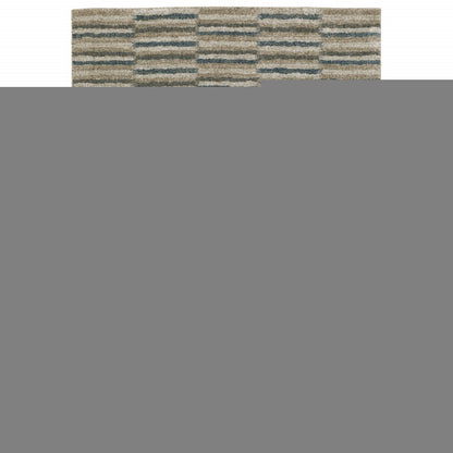 5' X 8' Teal Blue Geometric Power Loom Area Rug