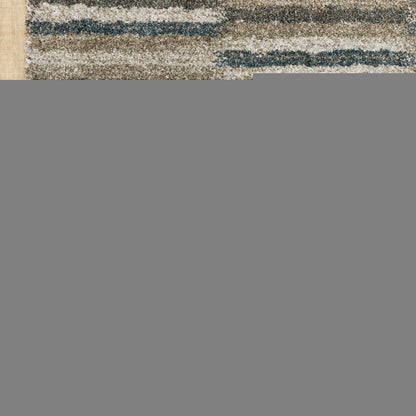 7' X 10' Teal Blue Geometric Power Loom Area Rug