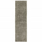 8' Brown And Beige Geometric Distressed Runner Rug