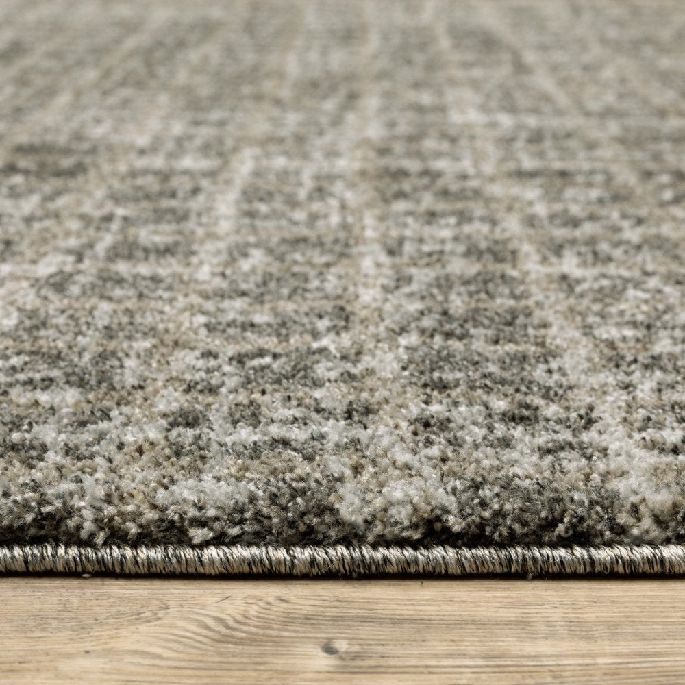 3' X 5' Gray Geometric Power Loom Area Rug
