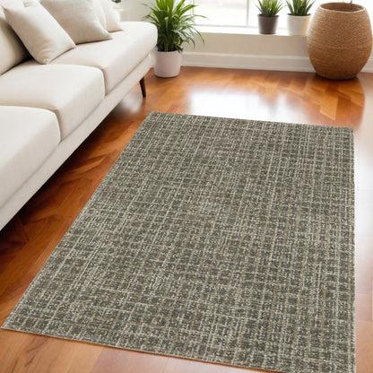 5' X 8' Gray Geometric Power Loom Area Rug