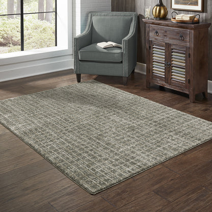 5' X 8' Gray Geometric Power Loom Area Rug