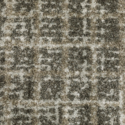 5' X 8' Brown And Beige Geometric Distressed Area Rug
