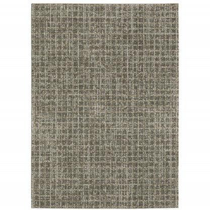 7' X 10' Gray Geometric Power Loom Area Rug