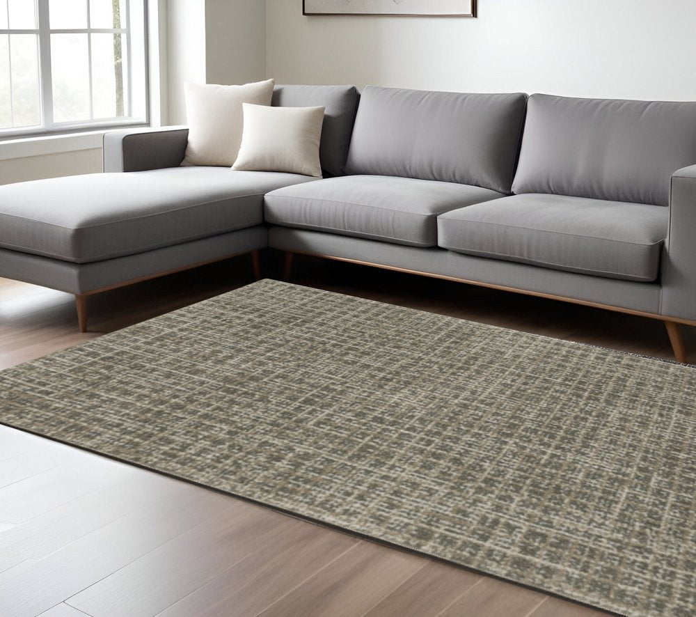 10' X 13' Gray Geometric Power Loom Area Rug