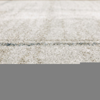 5' X 8' Grey Teal Beige and Tan Geometric Power Loom Area Rug