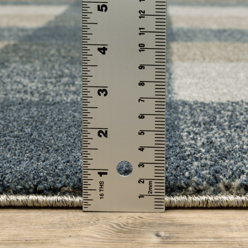 8' Tan And Gray Geometric Runner Rug