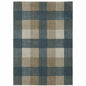 3' X 5' Blue And Beige Geometric Distressed Area Rug