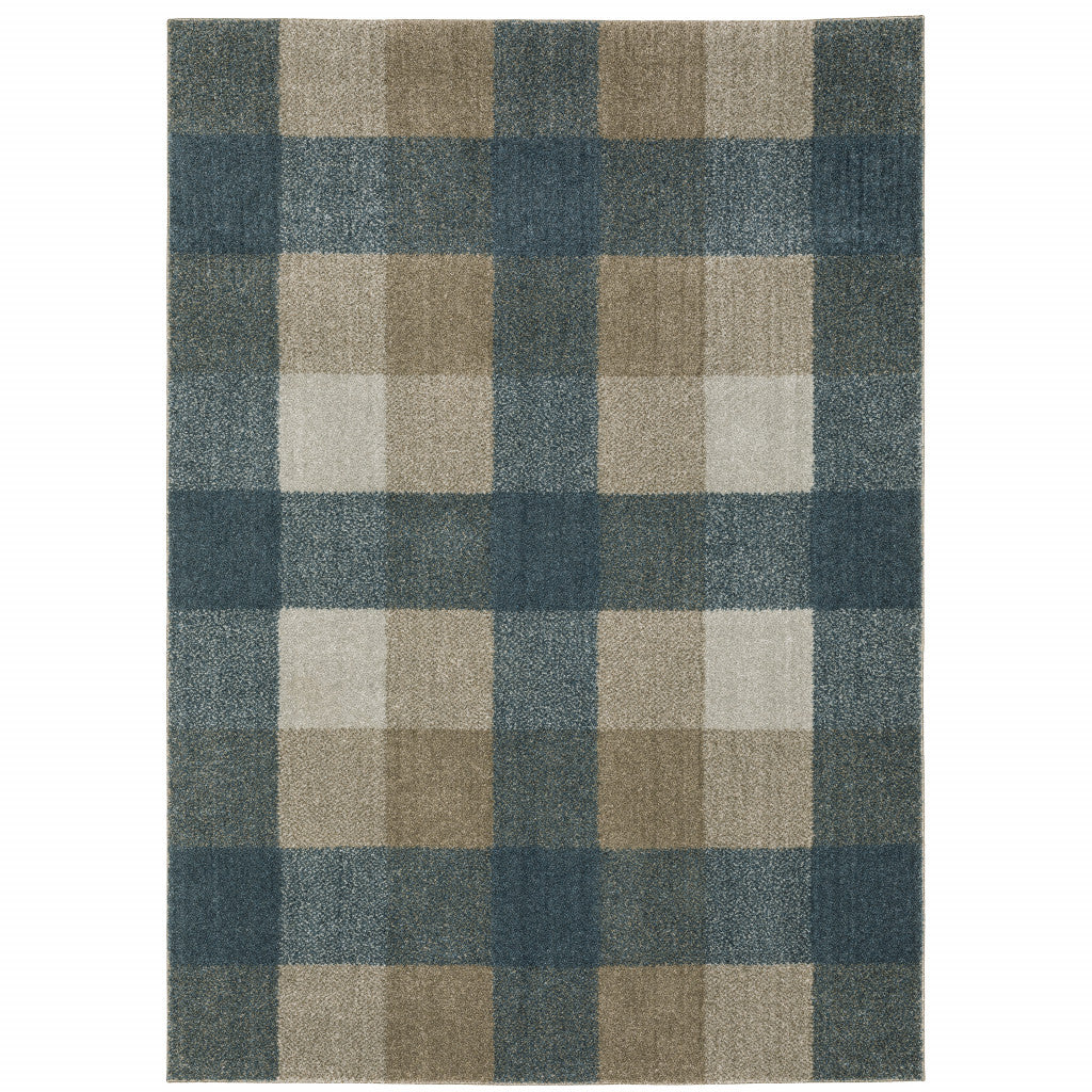 8' X 11' Tan and Gray Geometric Power Loom Area Rug