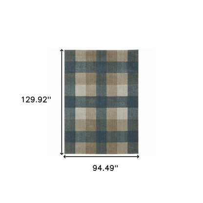 8' X 11' Tan and Gray Geometric Power Loom Area Rug