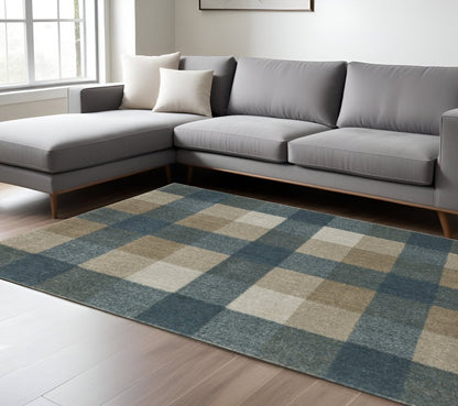 8' X 11' Tan and Gray Geometric Power Loom Area Rug