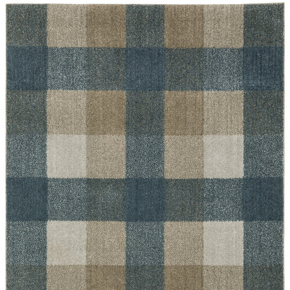 10' X 13' Tan and Gray Geometric Power Loom Area Rug