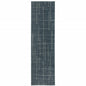 8' Runner Blue and Gray Geometric Power Loom Runner Rug