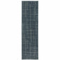 8' Blue And Gray Geometric Runner Rug