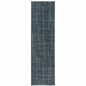 8' Blue And Gray Geometric Runner Rug
