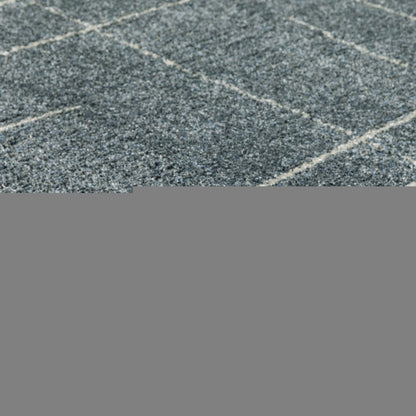 8' Blue And Gray Geometric Runner Rug