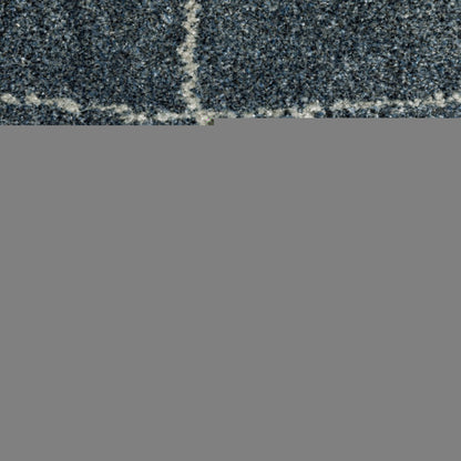 8' Blue And Gray Geometric Runner Rug