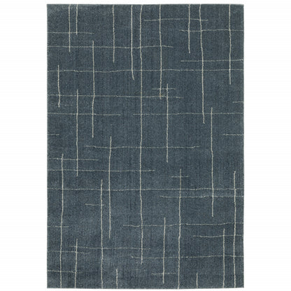 3' X 5' Blue and Gray Geometric Power Loom Area Rug