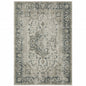 8' X 11' Blue and Gray Oriental Power Loom Area Rug