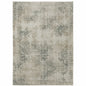 3' X 5' Beige And Gray Oriental Distressed Area Rug