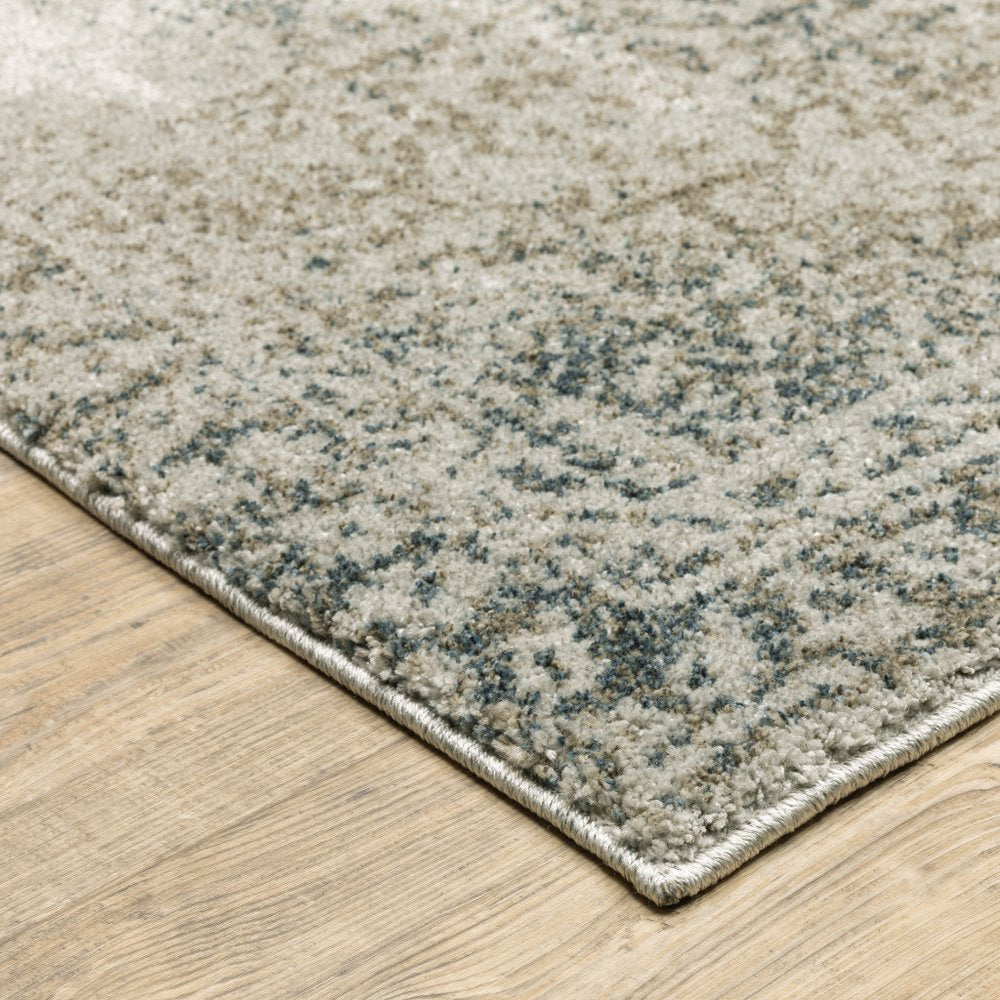 3' X 5' Beige And Gray Oriental Distressed Area Rug
