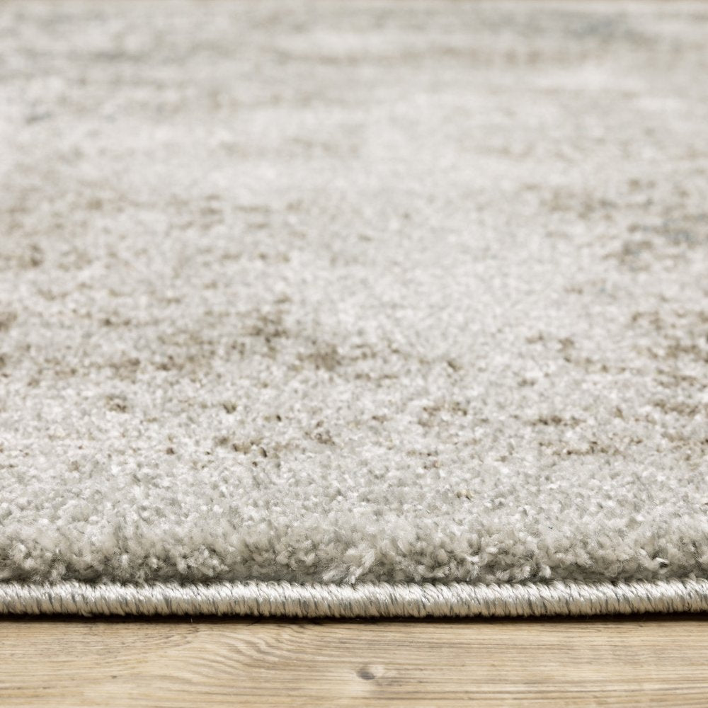 3' X 5' Beige And Gray Oriental Distressed Area Rug