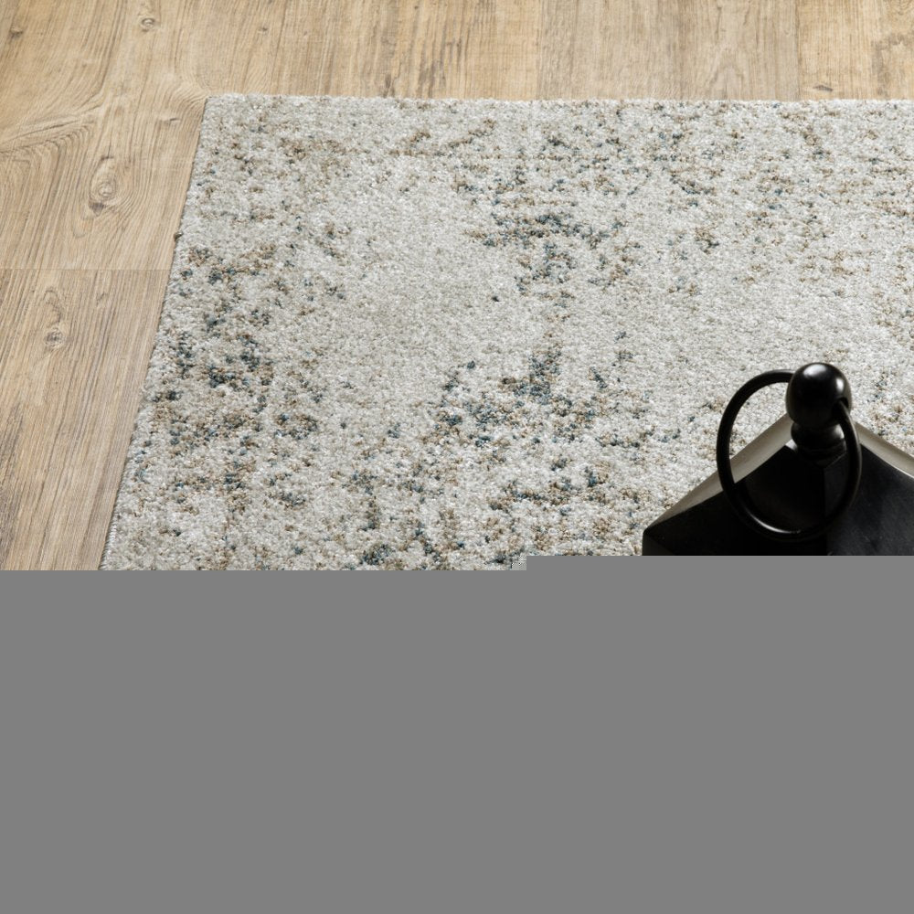 3' X 5' Beige And Gray Oriental Distressed Area Rug