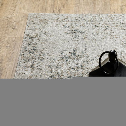 3' X 5' Beige And Gray Oriental Distressed Area Rug