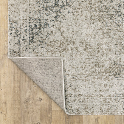 3' X 5' Beige And Gray Oriental Distressed Area Rug