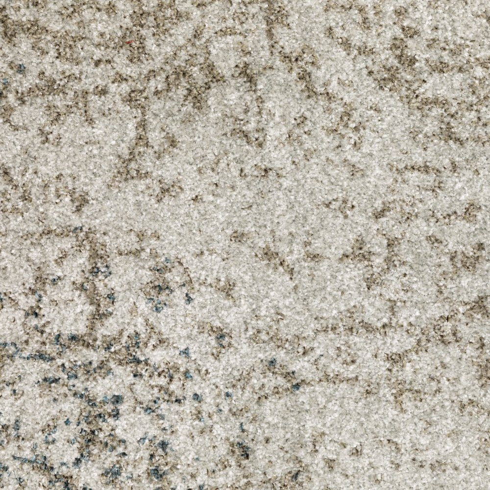 3' X 5' Beige And Gray Oriental Distressed Area Rug