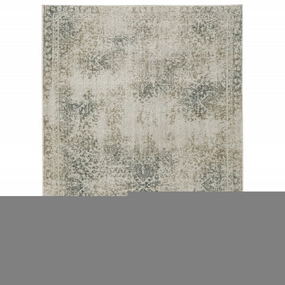 7' X 10' Gray Oriental Power Loom Area Rug
